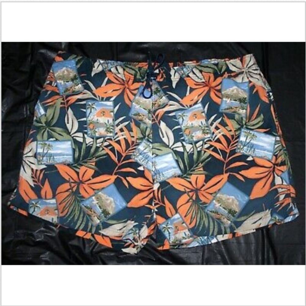 Nautica Men's Swim Trunks Shorts Swimwear Tropical Floral Hawaiian Size 1X